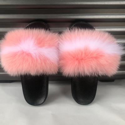 China New Products Breathable Fur For Slides Custom Fur Slippers Jumbo Fur Slides for sale