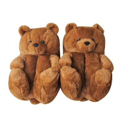 China 2021 New Arrivals Lightweight Kids Soft Fluffy Plush Teddy Bear Slippers Bear Shoes Cheap Kids Bedroom Teddy Bear Slippers for sale