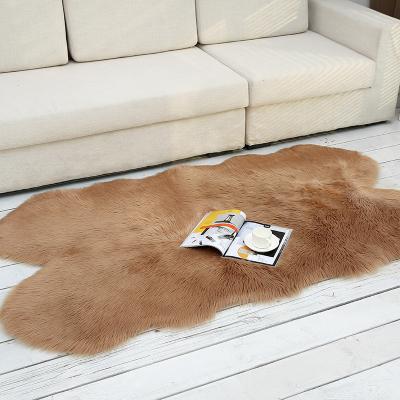 China Washable Soft Faux Fur Area Rug Carpets Living Room Plush Artificial Fur Rug Sheepskin Shaggy Fur Long Carpet Mat For Bedroom for sale