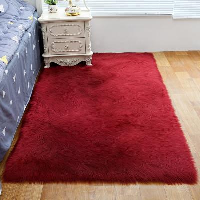 China Wholesale Washable Single Acrylic Rug Floor Blanket Living Room Long Rectangle Pile Hallway Fur Rug Rug for sale