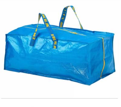 China Factory Direct-sale Blue PE PP Woven Bags Moving Handled Extra Large Moving Bags With Heavy Duty Zipper Storage Bags Carrying Handles for sale