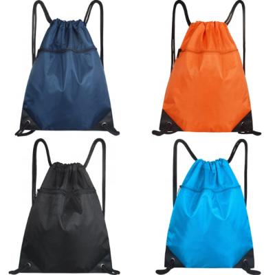 China Factory Original Handled Polyester Shopping Bag Suction String Custom Cheap Promotional Drawstring Bag for sale