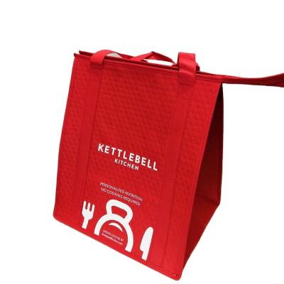 China Non Woven Insulated Tote Bag Food Supply Updraft Bag Fashion Grocery Food Delivery Extra Large Cooler Bag for sale