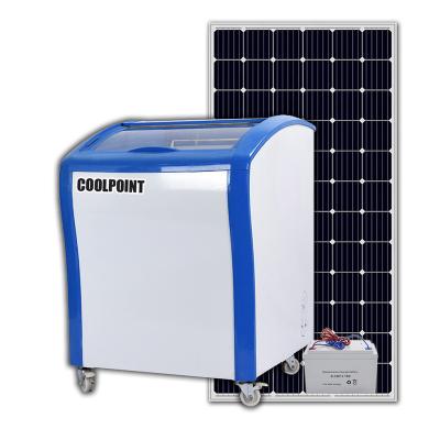 China 12V 24V solar freezer 150 liters ice cream dc coolpoint 12v solar freezer or chest freezer for sale