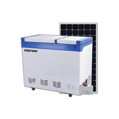 China 12V 24V Solar Freezer 218 Liter Solar Fridge And Freezer Crown Extra Cooler Box For Commercial DC Solar Freezer for sale