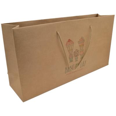 China Recyclable Custom Logo Printed Kraft Paper Shopping Bag With Handle for sale