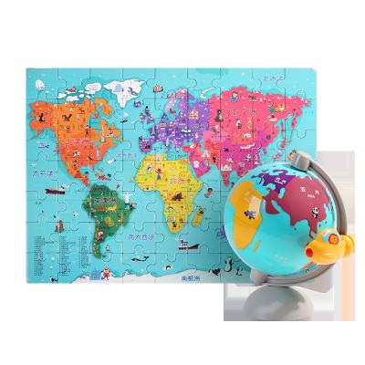 China Wholesale Toy Topbright Cartoon Globe Baby World Map Wooden Puzzle For Children for sale