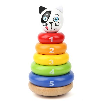 China DIY TOY Topbright wooden baby learning ring stack montessori toy 7578 for sale