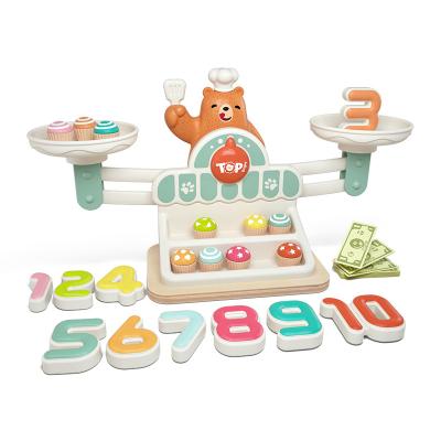 China High Quality Design Cute Upper Luminous Toy Early Stage Math Teacher Fq Enlightenment Digital Educational Toy Balance Scale for sale