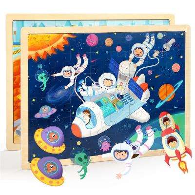 China Custom Toy Topbright Wooden Space Ship Cartoon Block Puzzle Anime Paper Kids Puzzles for sale