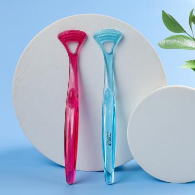 China PETG PERFCT Dental Care CE Approval Scraper Rubber Tongue Cleaner Brush Customized Logo Accept PETG for sale