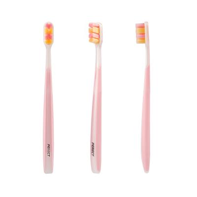 China PERFCT Soft Distraught Adorning High Quality Home Use PP Adults Handle OEM Hygienic Soft Stiffened Toothbrush Customized Toothbrush for sale