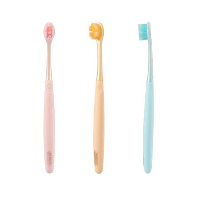 China PERFCT Beautiful Flower Charcoal Bristle Wheat Straw Toothbrush Eco Friendly Soft Distressed Adorning Adult Brush for sale