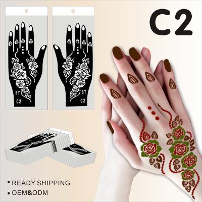 China OEM Wholesale Henna Stencils Beautiful Design Hand Henna Tattoo Stencils Sexy Mehndi Stickers Temporary Finger Tattoo Stencil for sale