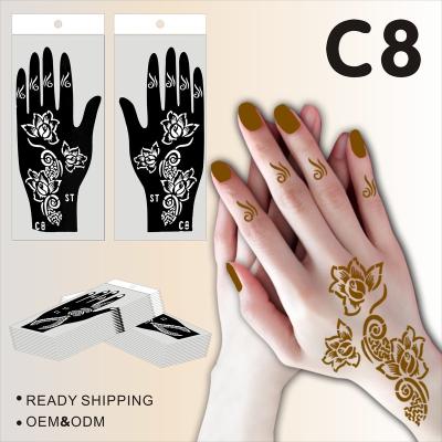 China Temporary Custom Glitter Airbrush Tattoo Stenciling Henna Temporary Stickers Mehndi Tattoo Stickers Hand Body Art Template Tattoo for sale