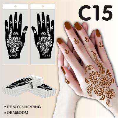 China Temporary Custom Reusable Henna Painting Stencil DIY Templates India Henna Mehndi Tattoo Henna Hand Wrist Stencil for sale