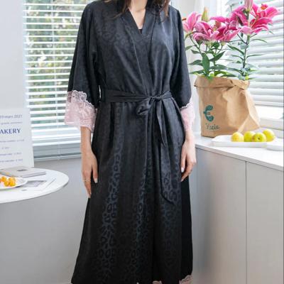 China HPgarment QUICK DRY Women's Polyester Robe Set Sexy 2 Piece Pajamas Sets Lace Up Cami Nightgown And Robes for sale