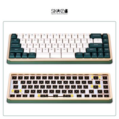 China hot sale 68key 65% ​​metal case 68key 65% ​​blue green purple aluminum mechanical keyboard hotswap diy anti-ghosting castle set RGB backlit SIKAKEYB SK3 for sale