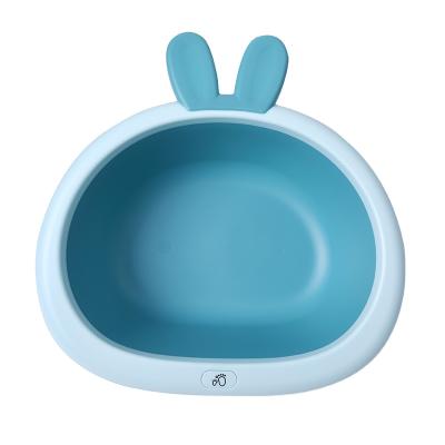 China Factory viable supply high quality injection cartoon plastic rabbit ears design baby wash hand basin for sale