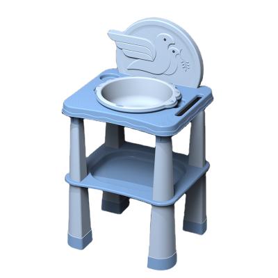 China Chinese Pattern Design Cartoon Suppliers Children Hand Sink Portable Plastic Rack For Baby Washing Chair And Table for sale