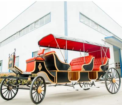 China Newly designed sightseeing tour wedding electric guided horse drawn cart Cinderella horse cart life size carriage on sale for sale