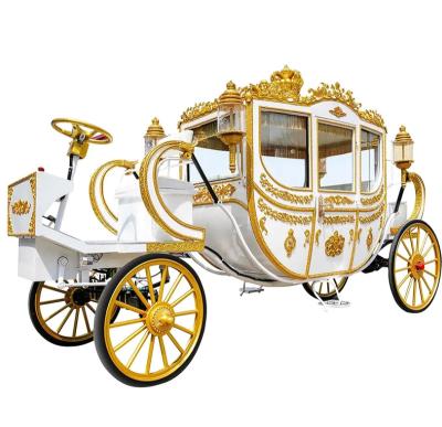 China Hot heavy duty luxury horse cart trailer guided cheap Cinderella horse cart wedding horse cart royla wheel horse trailer for sale for sale