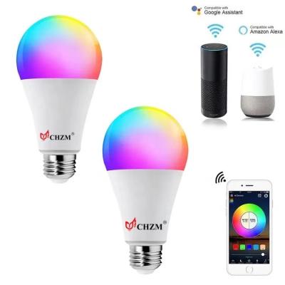 China Amazon Alexa Google Home IFTTT LED Bulb Light WIFI+Beacon, CCT+RGB Smart Mobile APP Control for sale