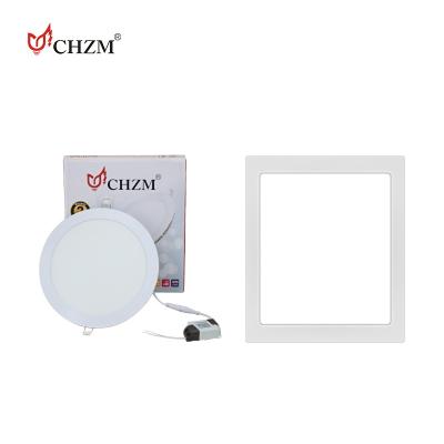 China CHZM Modern Top Quality AC85-265V 3w 6w 9w 12w 15w 18w 24w Aluminum Round Square Led Panel Light for sale