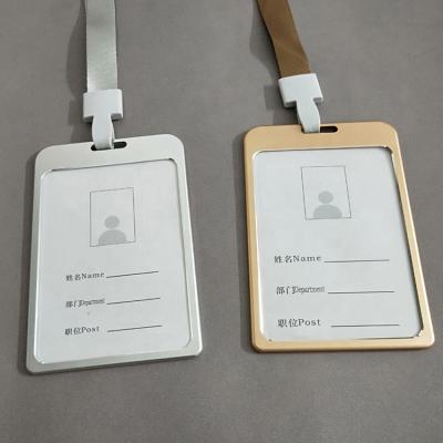 China High Quality Office Suppliers Aluminum Alloy Employee ID Card Worker Name Card for sale