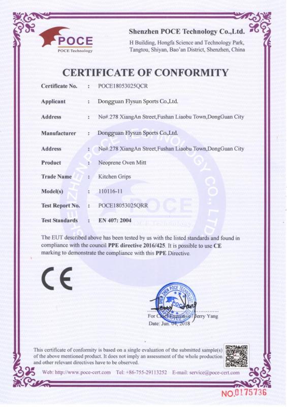 CE - Dongguan Flysun Sports Co., Ltd.