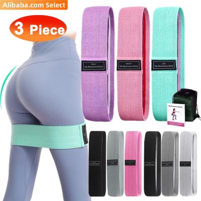 China Durable Wholesale Custom Printed Logo Banda De Resistencia Workout Fitness Hip Loop Exercise Bands Set Booty Cloth Resistance Bands for sale