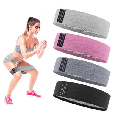 China Durable Custom Brand Print My Own Pink Pull Up Bands Exercise Leg Resistance Bands Non Loop Silicone Removable Cloth Set With Logo for sale