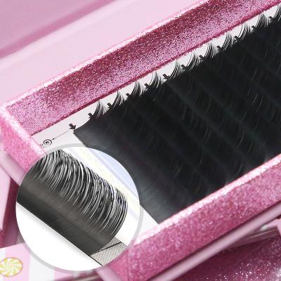 China OEM Factory Synthetic Hair Private Label Eyelash Extension Custom Artificial Hair Eyelash Ellipse Flat Shape Fake Lashes PBT Black Korean Fiber for sale