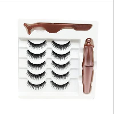 China Tapered five pairs of natural magnetic eyelashes 808 for sale