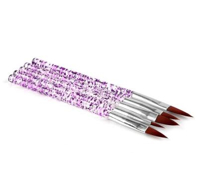 China Nail Brush 5-Piece Glitter Manicure Crystal Transparent Rod Carving Color Paint Set Manicure Pen for sale