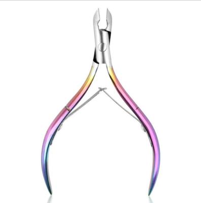 China Factory direct sales easy high quality steel material manicure tools rainbow cuticle nipper for sale