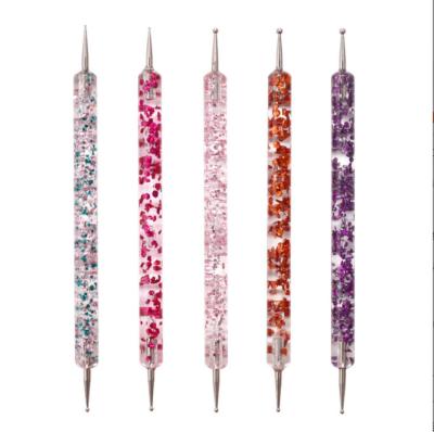 China Factory Wholesale Pen Body Nail Art Tool Double Head Floral Carving Painting Nail Art Pen Set 18*5.3*1.2CM for sale