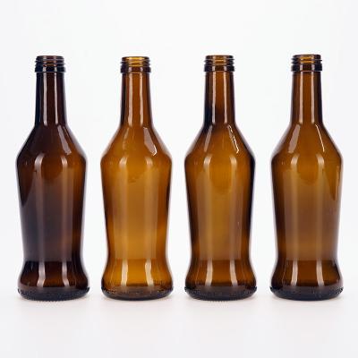 China Cheap Beverage SIGHT Sale 300ml Beverage Bottle Beer Water Juice Soda Brown Glass Bottle With Matching Lids for sale