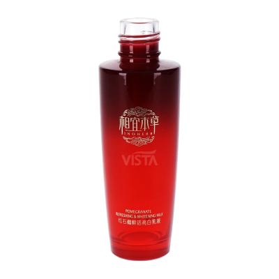 China Personal care 90ml sprayed beautiful transparent color screw bottle personal care glass bottle for sale