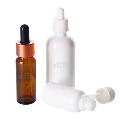 China 20ml 30ml 50ml 100ml Boston Essential Oil Cosmetic Serum Clear Blue Green Ceramic Amber White Ceramic Glass Bottle With Pipette for sale