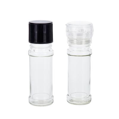 China Wholesale Factory Price Viable 92ml 110ml Mini Glass Pepper Bottle Jar With Clear Transparent Grind Lid Glass Bottle for sale