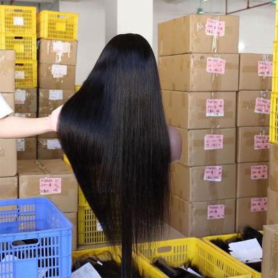 China Full Lace Wigs 100% Human Hair HD Luxuve Lace Front Transparent Swiss Virgin Straight Wig Vendor Glueless Brazilian for sale