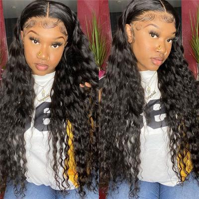 China 150% 180% HD Density Water Wave Lace Hair Wig, HD Full Lace Wig, Natural Virgin Hair Lace Front Wig For Black Women for sale