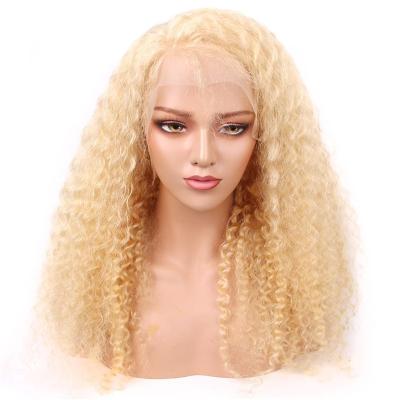 China Luxuve 613 Deep Wave Unprocessed Blonde Color Wholesale Unprocessed Deep Wave HD Virgin Human Hair Lace Front Remy Human Hair Transparent Wig for sale