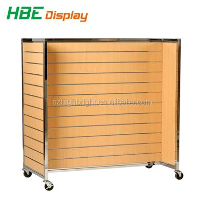 China Eco-friendly Metal Display Stand Slatwall Fixture Garment Rack for sale