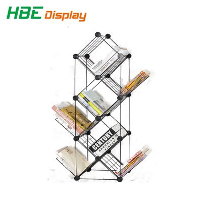 China Eco-friendly Display Metal Bookstore Kids Portable Book Shelves for sale