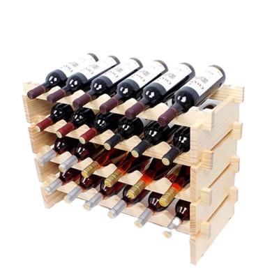 China Sustainable Wholesale Collapsible Supermarket Display Wooden Red Wine Rack for sale