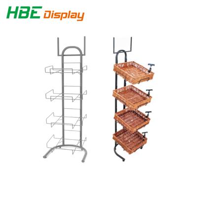 China Durable Basket Bread Metal Basket Display Rack Supermarket Display Stand For Bread for sale