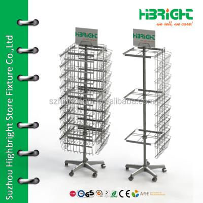 China Eco-friendly All-Wire Spinner Stickers Floor Display Rack For Supermarket for sale