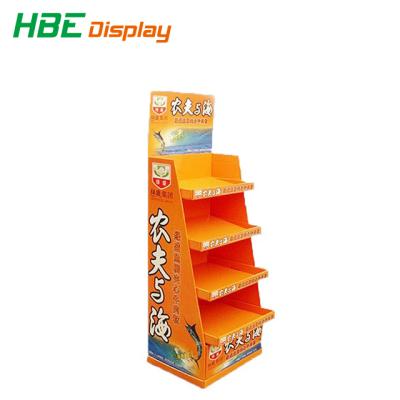 China Eco - Friendly CMYK Printing Corrugated Cardboard Display , Pop Display Stand , Paper Display Rack for sale